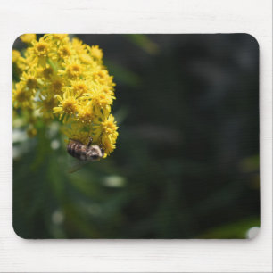 Yellow Flowers Bee Bumblebee Nature Photography Mouse Pad