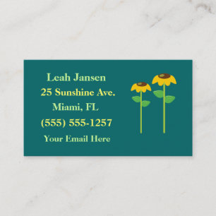 Yellow Flowers Business Cards
