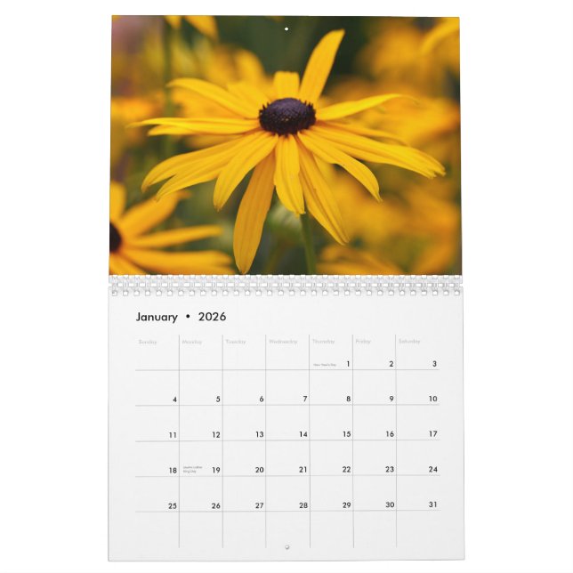 Yellow Flowers Calendar (Jan 2026)