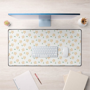 Yellow Flowers Cute Pattern Flower Lover Desk Pad