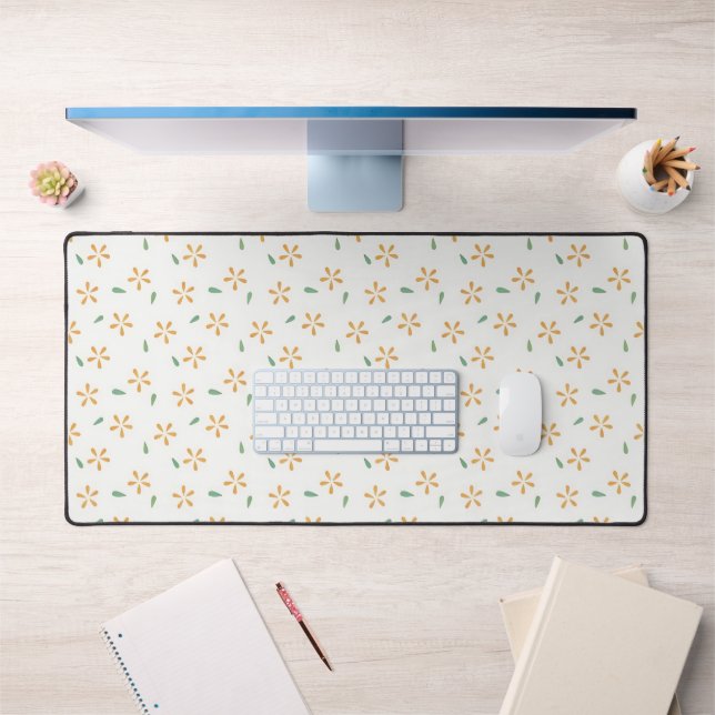 Yellow Flowers Cute Pattern Flower Lover Desk Pad (Office 1)
