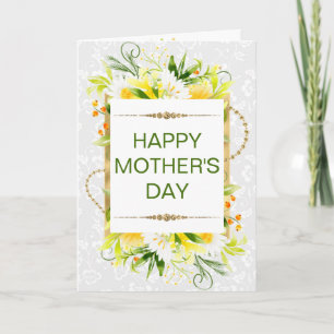 Yellow Flowers & Daisies Mother's Day Card