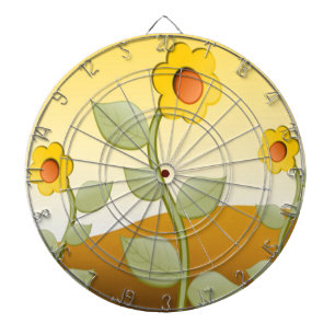 YELLOW FLOWERS DARTBOARD
