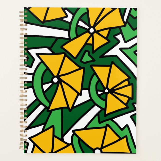 Yellow Flowers Doodle Art Planner (Front)
