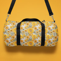 Yellow Flowers Faux Embroidered Floral Pattern
