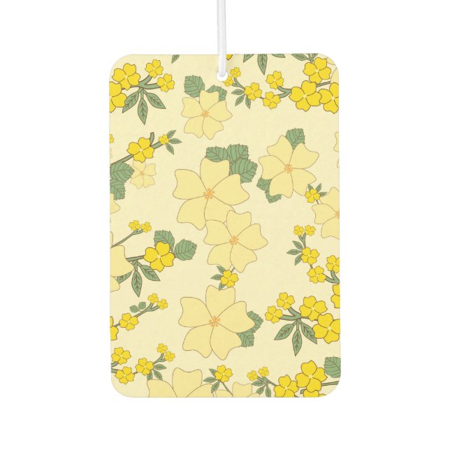Yellow Flowers, Floral Pattern, Pattern Of Flowers Air Freshener (Front)