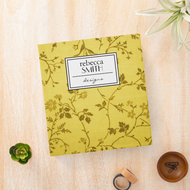 Yellow Flowers, Floral Pattern, Pattern Of Flowers Binder (In Situ)