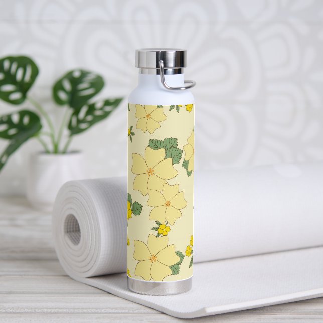 Yellow Flowers, Floral Pattern, Pattern Of Flowers Water Bottle (Yoga)