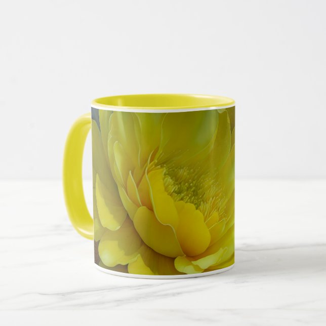 Yellow Flowers Flower Petals Art Mug Cup (Front Left)