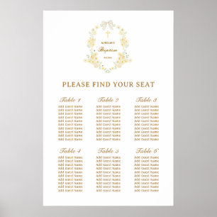 Yellow Flowers Frame Bow Baptism Seating Chart