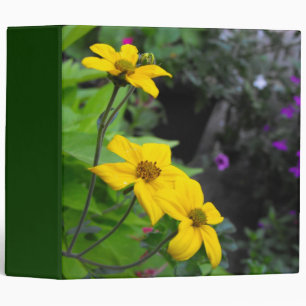 yellow flowers,green binder