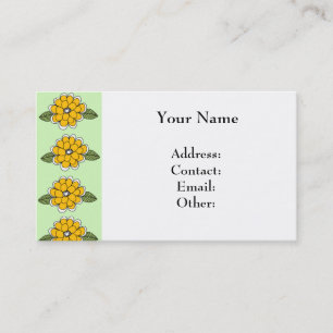 Yellow Flowers Green Business Card