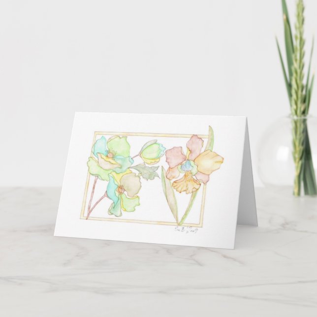 Yellow flowers greeting card (Front)