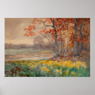 Yellow Flowers Grey Day, 1911 Poster