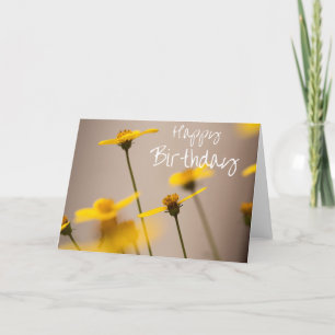 Yellow Flowers Happy Birthday Card