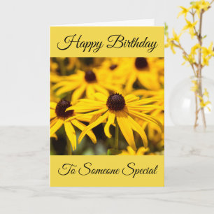 Yellow Flowers Happy Birthday  Card