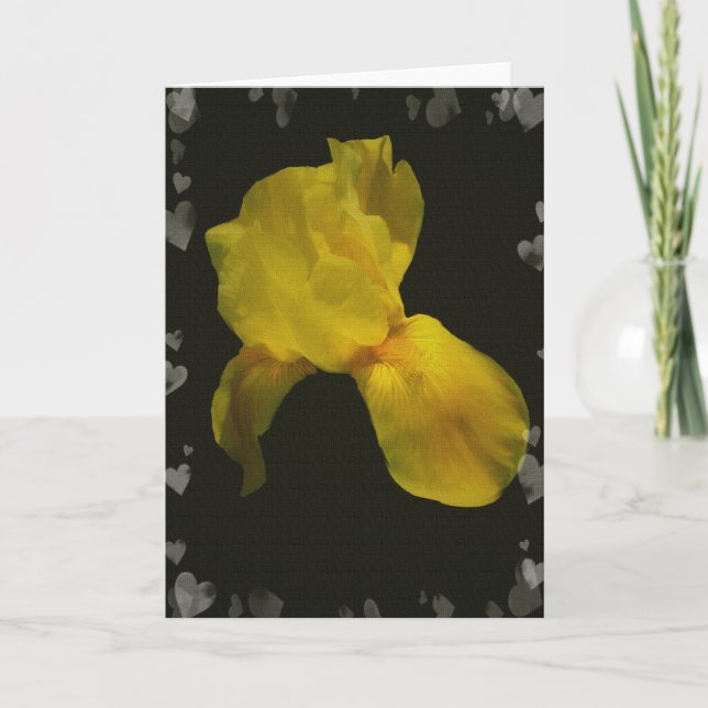 Yellow Flowers & Hearts Csrds Card (Front)