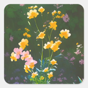 Yellow Flowers in a Jar Sticker