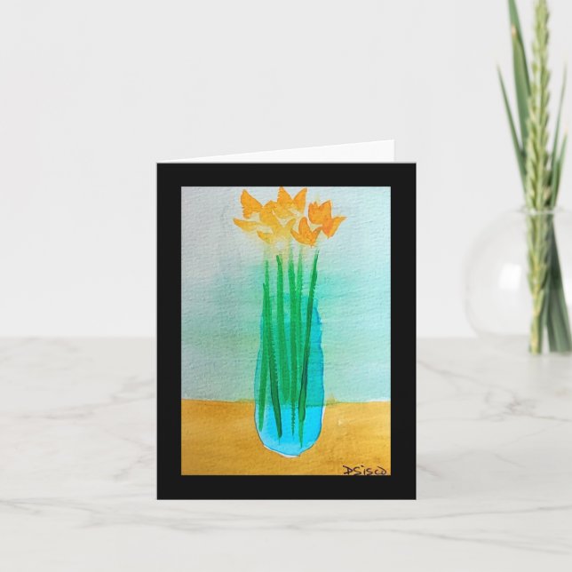 YELLOW FLOWERS IN A VASE CARD (Front)