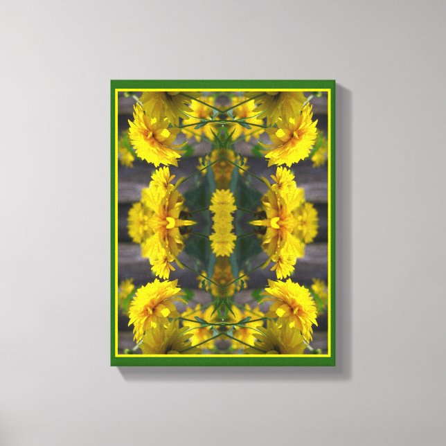 Yellow Flowers In Sunshine Abstract Canvas Print (Front)