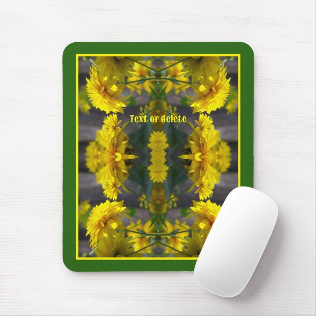 Yellow Flowers In Sunshine Abstract Personalized Mouse Pad (With Mouse)