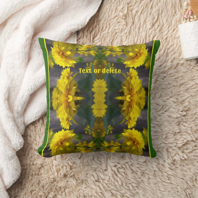 Yellow Flowers In Sunshine Abstract Personalized Throw Pillow (Blanket)