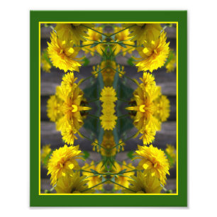Yellow Flowers In Sunshine Mirror Abstract 8x10 Photo Print
