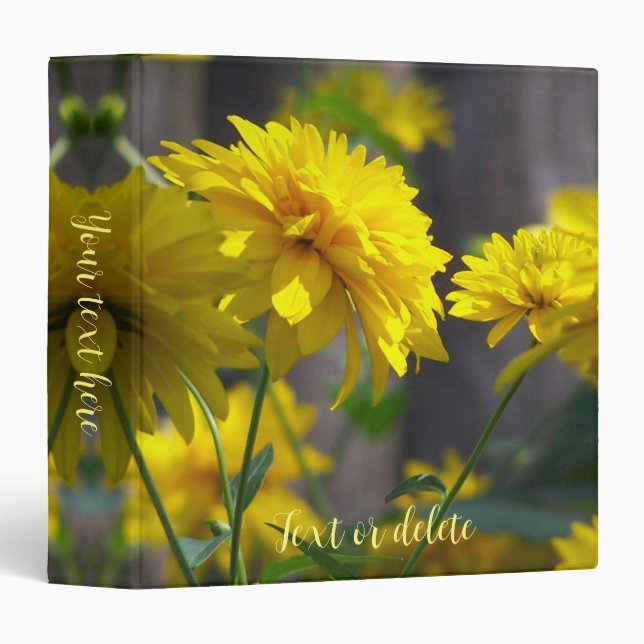 Yellow Flowers In Sunshine Personalized Binder (Front/Spine)