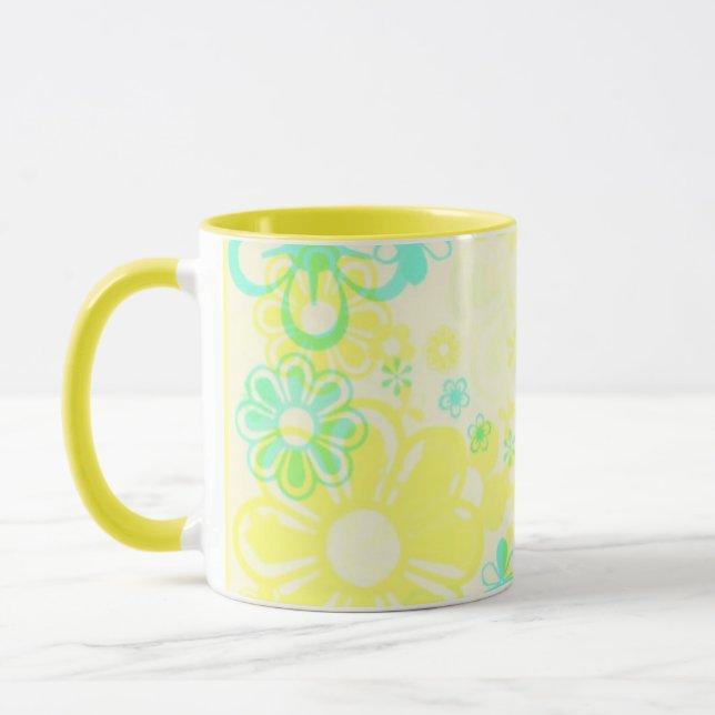 YELLOW FLOWERS KITCHEN MUGS SETS (Left)
