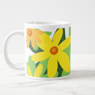 Yellow flowers large coffee mug