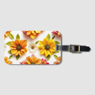 yellow flowers luggage tag