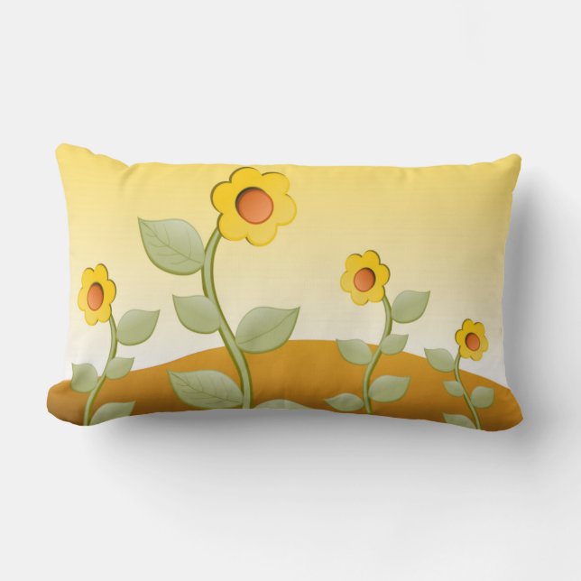 YELLOW FLOWERS LUMBAR PILLOW (Front)