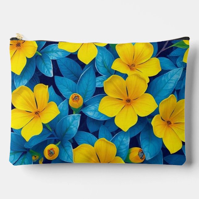 Yellow Flowers-Mediterranean Accessory Pouch (Front)