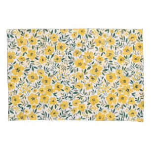 Yellow flowers: modern floral seamless. pillowcase
