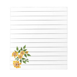 Yellow Flowers Notepad