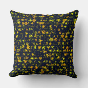 Yellow flowers on throw pillow