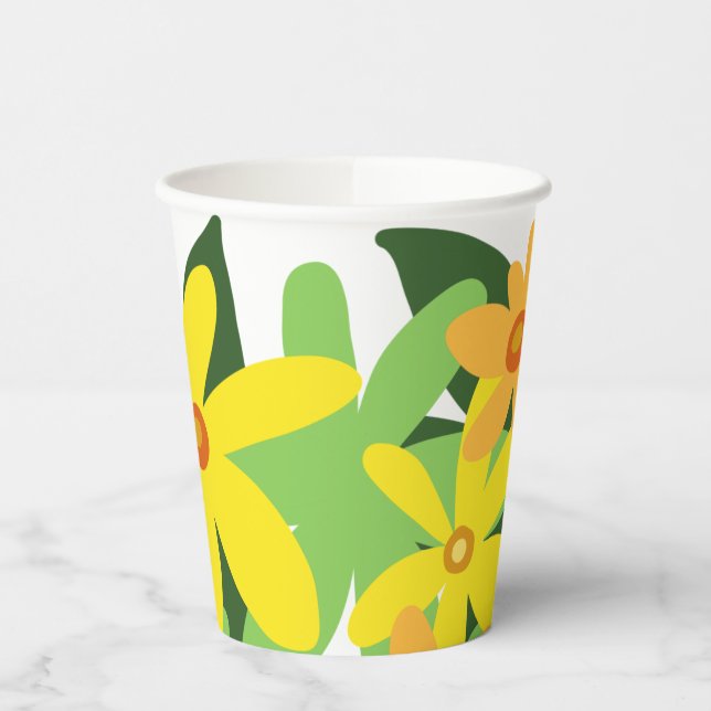 Yellow flowers Paper cup (Left)
