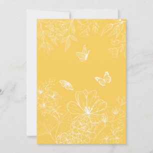 Yellow Flowers Pattern, Floral, Minimalist Holiday Card