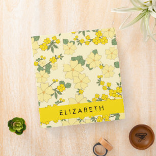 Yellow Flowers, Pattern Of Flowers, Your Name Binder