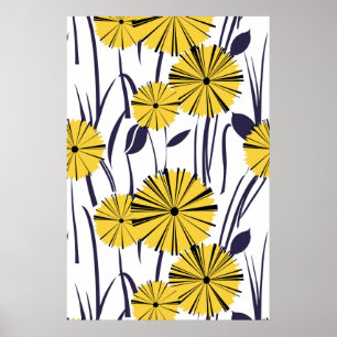 Yellow flowers poster