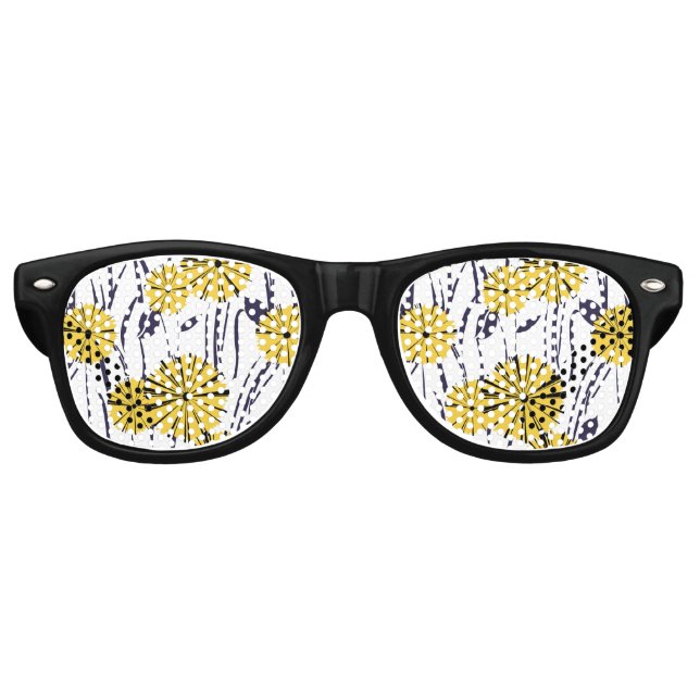 Yellow flowers retro sunglasses (Front)