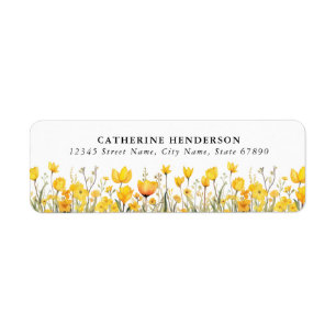 Yellow Flowers Return Address Labels