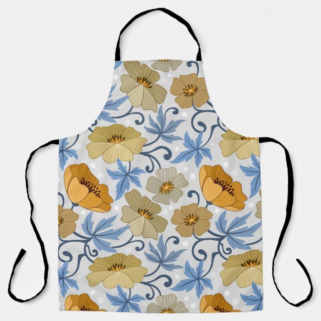 Yellow Flowers: Seamless Textile Design Apron (Front)