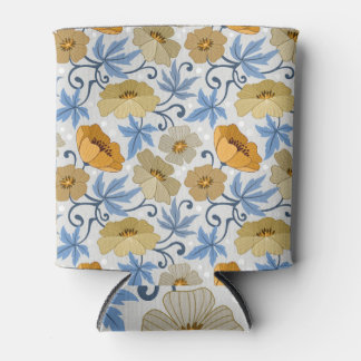 Yellow Flowers: Seamless Textile Design Can Cooler