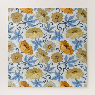 Yellow Flowers: Seamless Textile Design Jigsaw Puzzle