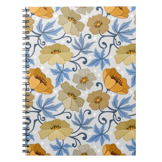 Yellow Flowers: Seamless Textile Design Notebook (Front)