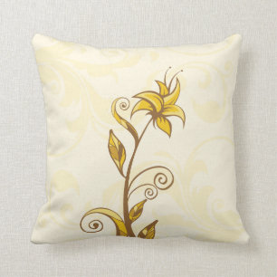 Yellow Flowers Throw Pillow