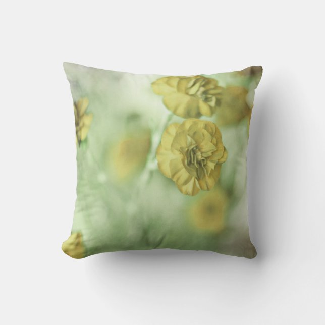 Yellow Flowers Throw Pillow (Front)