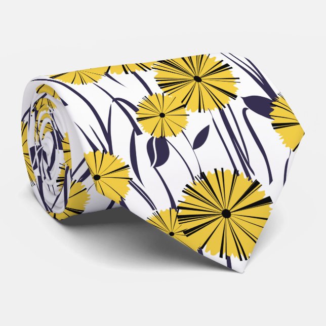 Yellow flowers tie (Rolled)