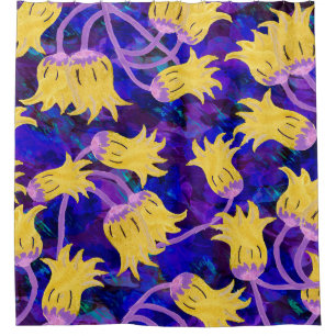 Yellow flowers watercolor seamless pattern